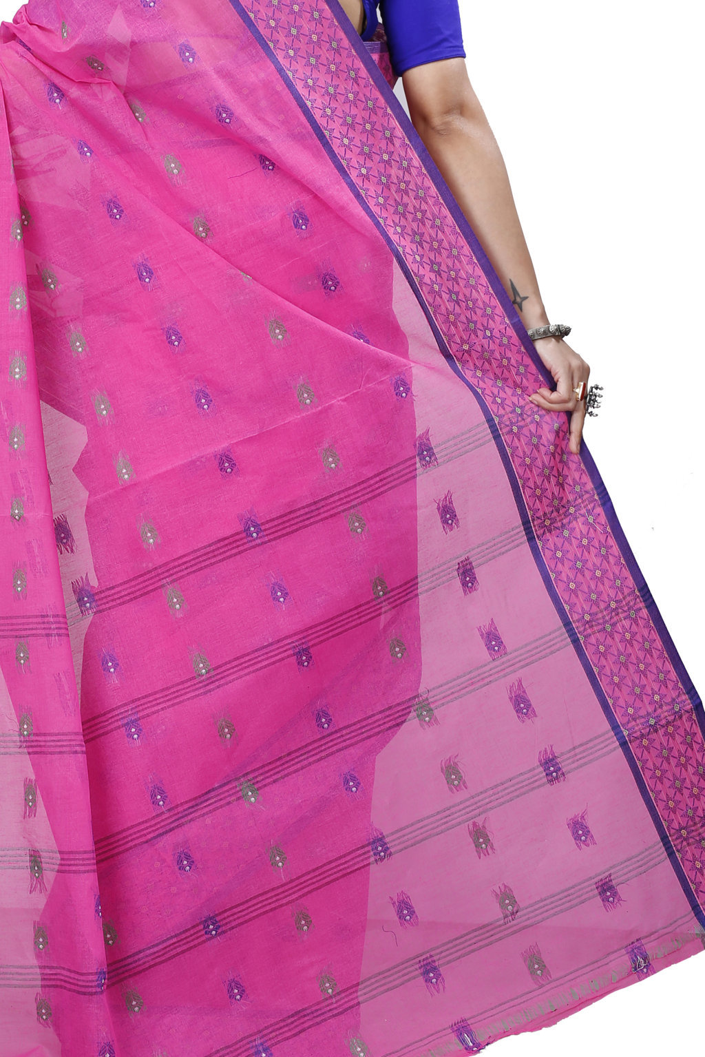 Pink Pure Cotton Reese Tant Saree (969)